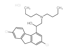 9H-Fluorene-4-methanol,2,7-dichloro-a-[(dibutylamino)methyl]-,hydrochloride (1:1) Structure