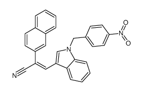 2-naphthalen-2-yl-3-[1-[(4-nitrophenyl)methyl]indol-3-yl]prop-2-enenitrile结构式