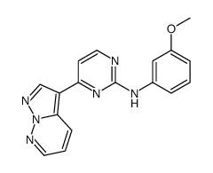 N-(3-甲氧基苯基)-4-吡唑并[1,5-b]吡嗪-3-基-2-嘧啶胺结构式