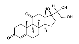 17α,20α,21-trihydroxy-pregn-4-ene-3,11-dione Structure