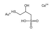 Bis(3-aurio(I)thio-2-hydroxy-1-propanesulfonic acid)calcium salt structure