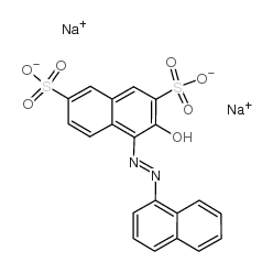 2,7-Naphthalenedisulfonicacid, 3-hydroxy-4-[2-(1-naphthalenyl)diazenyl]-, sodium salt (1:2) structure