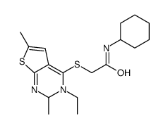 Acetamide, N-cyclohexyl-2-[(5-ethyl-2,6-dimethylthieno[2,3-d]pyrimidin-4-yl)thio]- (9CI) Structure