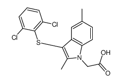 2-[3-(2,6-dichlorophenyl)sulfanyl-2,5-dimethylindol-1-yl]acetic acid Structure