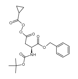 (2S)-2-tert-butoxycarbonylamino-4-cyclopropanecarbonylperoxy-4-oxo-butyric acid benzyl ester结构式