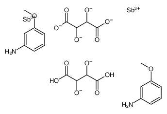 antimony(3+),2,3-dioxidobutanedioate,hydron,3-methoxyaniline Structure