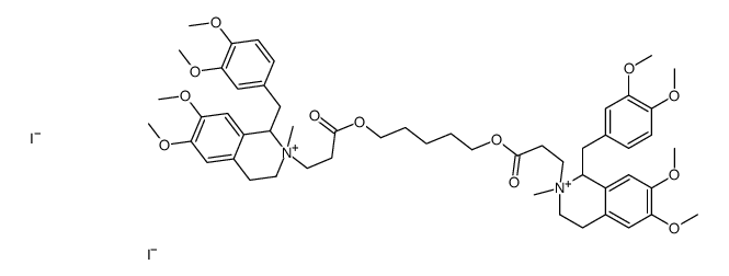 5-[3-[1-[(3,4-dimethoxyphenyl)methyl]-6,7-dimethoxy-2-methyl-3,4-dihydro-1H-isoquinolin-2-ium-2-yl]propanoyloxy]pentyl 3-[1-[(3,4-dimethoxyphenyl)methyl]-6,7-dimethoxy-2-methyl-3,4-dihydro-1H-isoquinolin-2-ium-2-yl]propanoate,diiodide结构式