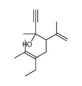 6-ethyl-3,7-dimethyl-4-prop-1-en-2-yloct-6-en-1-yn-3-ol结构式