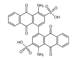 4,4'-diamino-9,10,9',10'-tetraoxo-9,10,9',10'-tetrahydro-[1,1']bianthryl-3,3'-disulfonic acid结构式