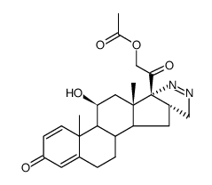 5',16β-dihydro-11β,21-dihydroxypregna-1,4-dieno[17,16-c]pyrazole-3,20-dione 21-acetate Structure