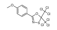2,2-bis(trichloromethyl)-5-(p-methoxyphenyl)-1,3,4-oxathiazole结构式