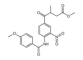 4-{4-[(4-甲氧基苯甲酰基)氨基]-3-硝基苯基}-3-甲基-4-氧代丁酸甲酯结构式
