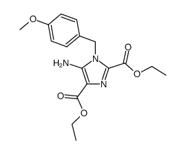 diethyl 5-amino-1-(p-methoxybenzyl)imidazole-2,4-dicarboxylate结构式