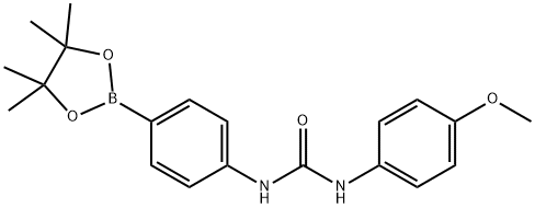4-(4-甲氧基苯基脲基)苯硼酸频哪醇酯结构式