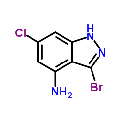 3-溴-6-氯-1H-吲唑-4-胺结构式
