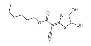 hexyl 2-cyano-2-(4,5-dihydroxy-1,3-dithiolan-2-ylidene)acetate结构式