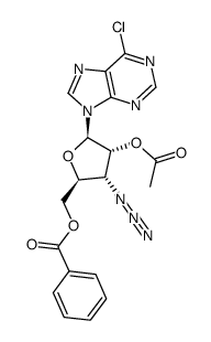9-(3'-azido-2'-O-acetyl-5'-O-benzoyl-3'-deoxy-β-D-ribofuranosyl)-6-chloro-9H-purine Structure