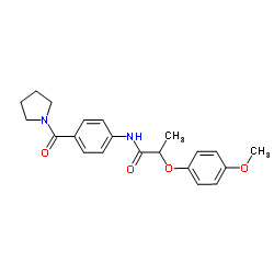 2-(4-Methoxyphenoxy)-N-[4-(1-pyrrolidinylcarbonyl)phenyl]propanamide结构式