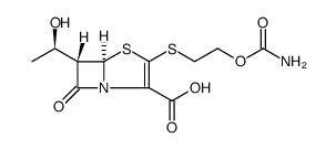4-Thia-1-azabicyclo[3.2.0]hept-2-ene-2-carboxylic acid, 3-[[2-[(aminocarbonyl)oxy]ethyl]thio]-6-[(1R)-1-hydroxyethyl]-7-oxo-, (5R,6S) Structure