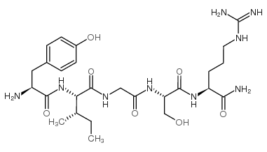 L-酪氨酰-L-异亮氨酰甘氨酰-L-丝氨酰-L-精氨酰胺结构式