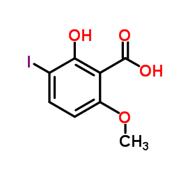 2-Hydroxy-3-iodo-6-methoxybenzoic acid结构式