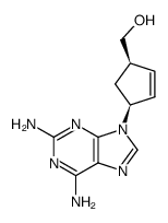 (+/-)-cis-<4-(2,6-diamino-9H-purin-9-yl)-2-cyclopentenyl>carbinol结构式