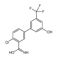 2-chloro-5-[3-hydroxy-5-(trifluoromethyl)phenyl]benzamide Structure
