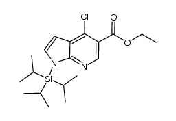 ethyl 4-chloro-1-(triisopropylsilyl)-1H-pyrrolo[2,3-b]pyridine-5-carboxylate结构式