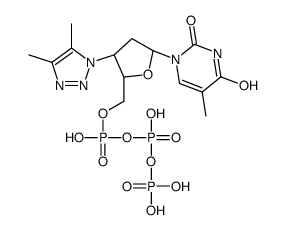 [[(2S,3S,5R)-3-(4,5-dimethyltriazol-1-yl)-5-(5-methyl-2,4-dioxopyrimidin-1-yl)oxolan-2-yl]methoxy-hydroxyphosphoryl] phosphono hydrogen phosphate结构式