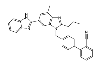 2-[4-[[6-(1H-benzimidazol-2-yl)-4-methyl-2-propylbenzimidazol-1-yl]methyl]phenyl]benzonitrile Structure