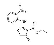 4,5-Dihydro-2-[(2-nitrophenyl)amino]-4-oxo-3-furancarboxylic acid ethyl ester Structure