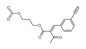 3-nitroxypropyl 2-(3-cyanobenzylidene)acetoacetate结构式