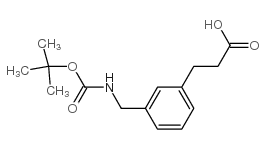 3-(3-(((叔丁氧基羰基)氨基)甲基)苯基)丙酸结构式