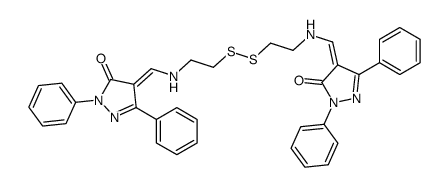 1,10-Bis(1,3-diphenyl-5-oxo-2-pyrazolin-4-ylidene)-2,9-diaza-5,6-dithiadecane结构式
