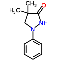 4,4-Dimethyl-1-phenyl-3-pyrazolidone Structure