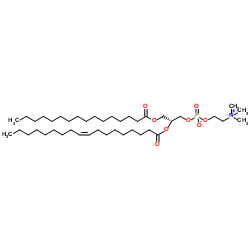 2-油酰-1-棕榈锡甘油-3-磷酸胆碱结构式