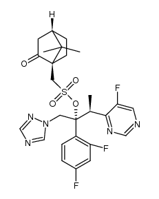 2-(2,4difluorophenyl)-3-(5-fluoropyrimidin-4-yl)-1-(1H-1,2,4-triazol-1-yl)-butan-2-ol-R(-)-10-camphor sulphonate Structure