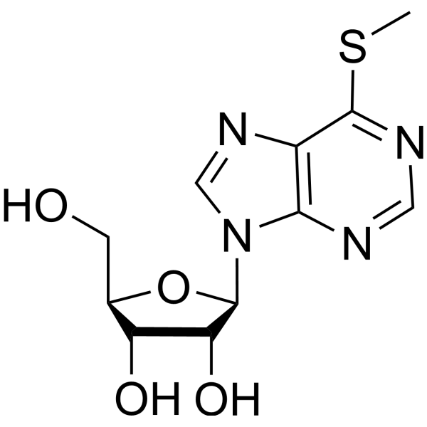 6-(甲硫基)-9-β-D-呋喃核糖-9H-嘌呤结构式