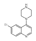 6-溴-4-(哌嗪-1-基)喹啉结构式