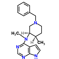 N-((3R,4R)-1-苄基-4-甲基哌啶-3-基)-N-甲基-7H-吡咯并[2,3-d]嘧啶-4-胺结构式