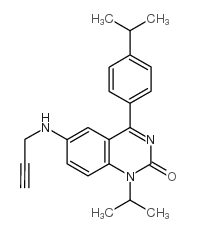 1-(1-甲基乙基)-4-[4-(1-甲基乙基)苯基]-6-(2-丙炔-1-氨基)-2(1H)-喹唑结构式