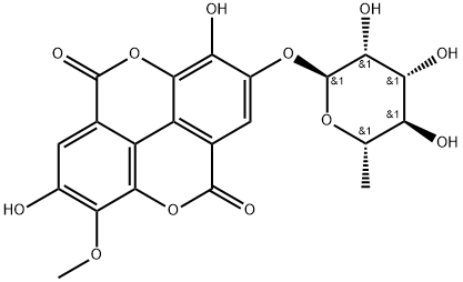 3-O-methylellagic acid 4'-O-alpha-L-rhamnopyranoside Structure