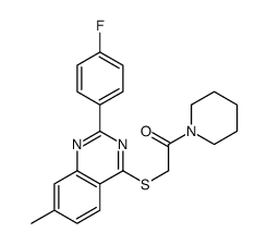 Piperidine, 1-[[[2-(4-fluorophenyl)-7-methyl-4-quinazolinyl]thio]acetyl]- (9CI)结构式