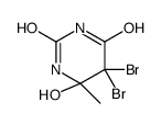 5,5-dibromo-6-hydroxy-6-methyl-1,3-diazinane-2,4-dione结构式