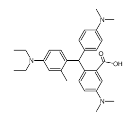 2-[(4-Diethylamino-2-methyl-phenyl)-(4-dimethylamino-phenyl)-methyl]-5-dimethylamino-benzoic acid结构式