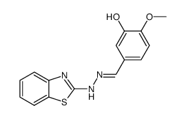 3-hydroxy-4-methoxy-benzaldehyde benzothiazol-2-yl-hydrazone Structure
