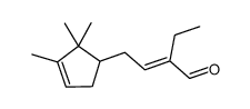 2-ethyl-4-(2,2,3-trimethyl-3-cyclopenten-1-yl)-2-butenal结构式