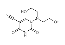 1-(bis(2-hydroxyethyl)amino)-2,4-dioxo-pyrimidine-5-carbonitrile结构式