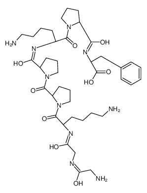 (2S)-2-[[(2S)-1-[(2S)-6-amino-2-[[(2S)-1-[(2S)-1-[(2S)-6-amino-2-[[2-[(2-aminoacetyl)amino]acetyl]amino]hexanoyl]pyrrolidine-2-carbonyl]pyrrolidine-2-carbonyl]amino]hexanoyl]pyrrolidine-2-carbonyl]amino]-3-phenylpropanoic acid Structure