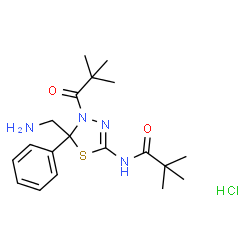 N-(5-(氨基甲基)-5-苯基-4-新戊酰-4,5-二氢-1,3,4-噻二唑-2-基)新戊酰胺盐酸结构式